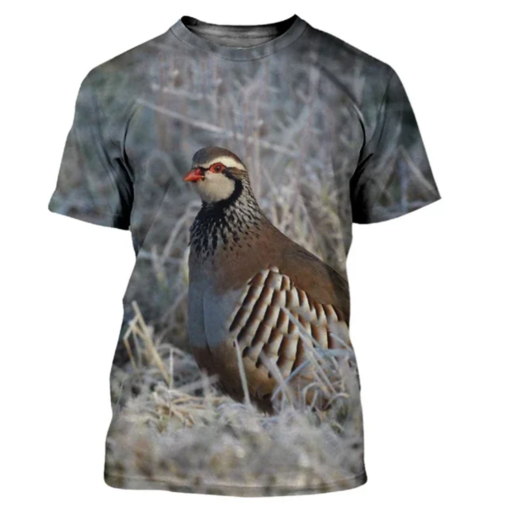 Hunting Quail - Yaz Hayvanlar Bıldırcın 3D Baskı T-Shirt