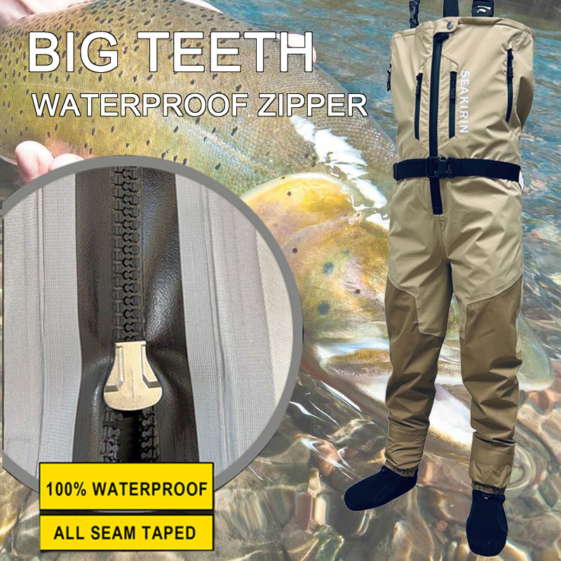 Fishing Waders Breathable - Fermuarlı ön nefes alabilen sağlam göğüs