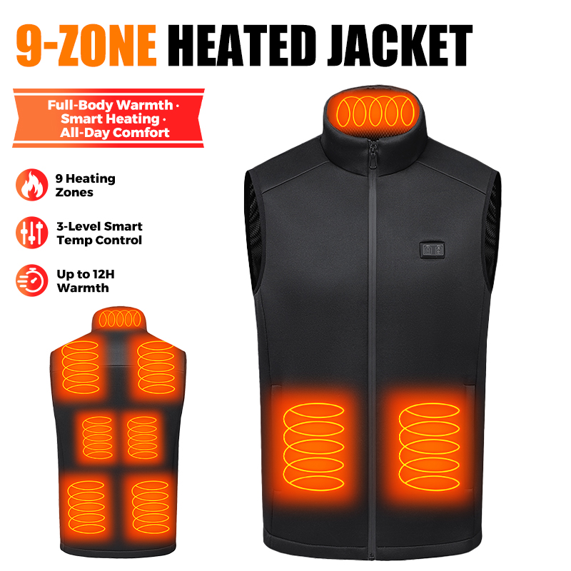 Outdoor Hunting Heater - Isıtmalı Yelek, 9 Bölgede Isıtma, USB