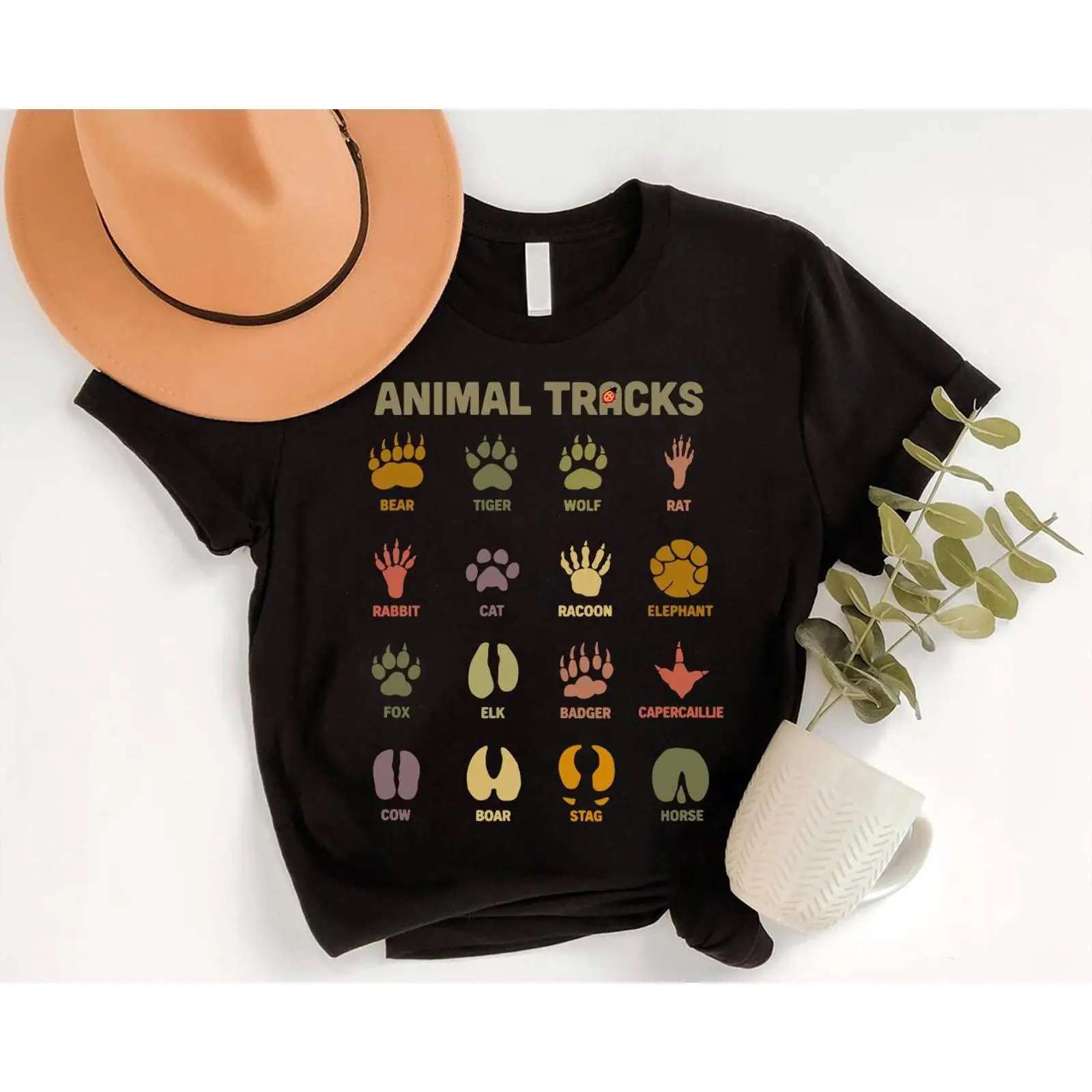 Outdoor Hunting Guide - Hayvan İzleri Kılavuzu Tişörtü Yaban Hayatı