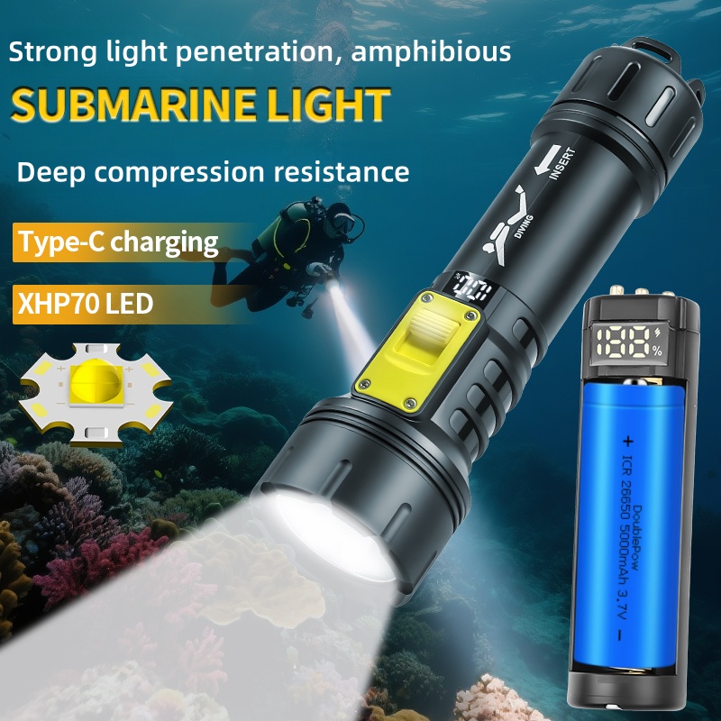 Outdoor Hunting Lights - Yeni XHP70 Dalış El Feneri IPX8