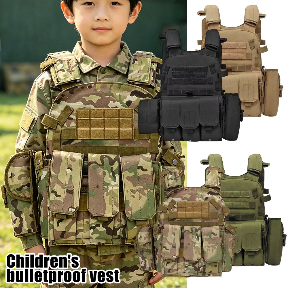 Outdoor Hunting Vest - Çocuk Kurşun Geçirmez Yelek Kamuflaj Taktik
