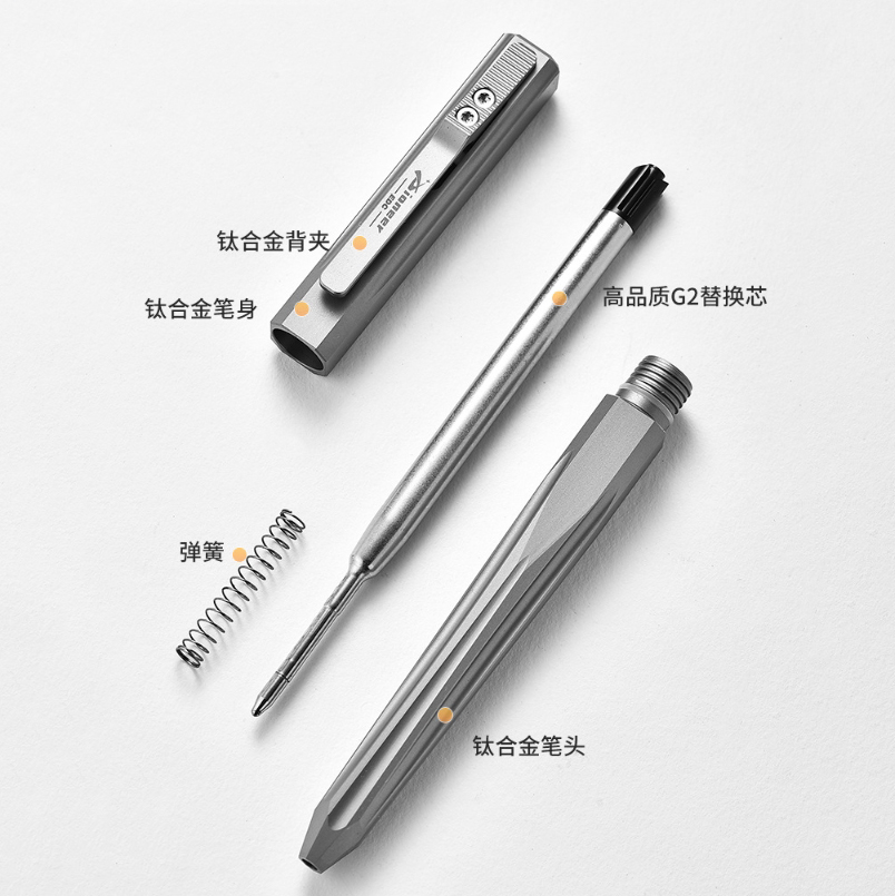 Tactical Pen Tool - Titanyum sürgülü dekompresyon imza kalem Pioneer