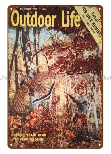 Hunting Quail - 1956 OUTDOOR LIFE bıldırcın avcılığı metal