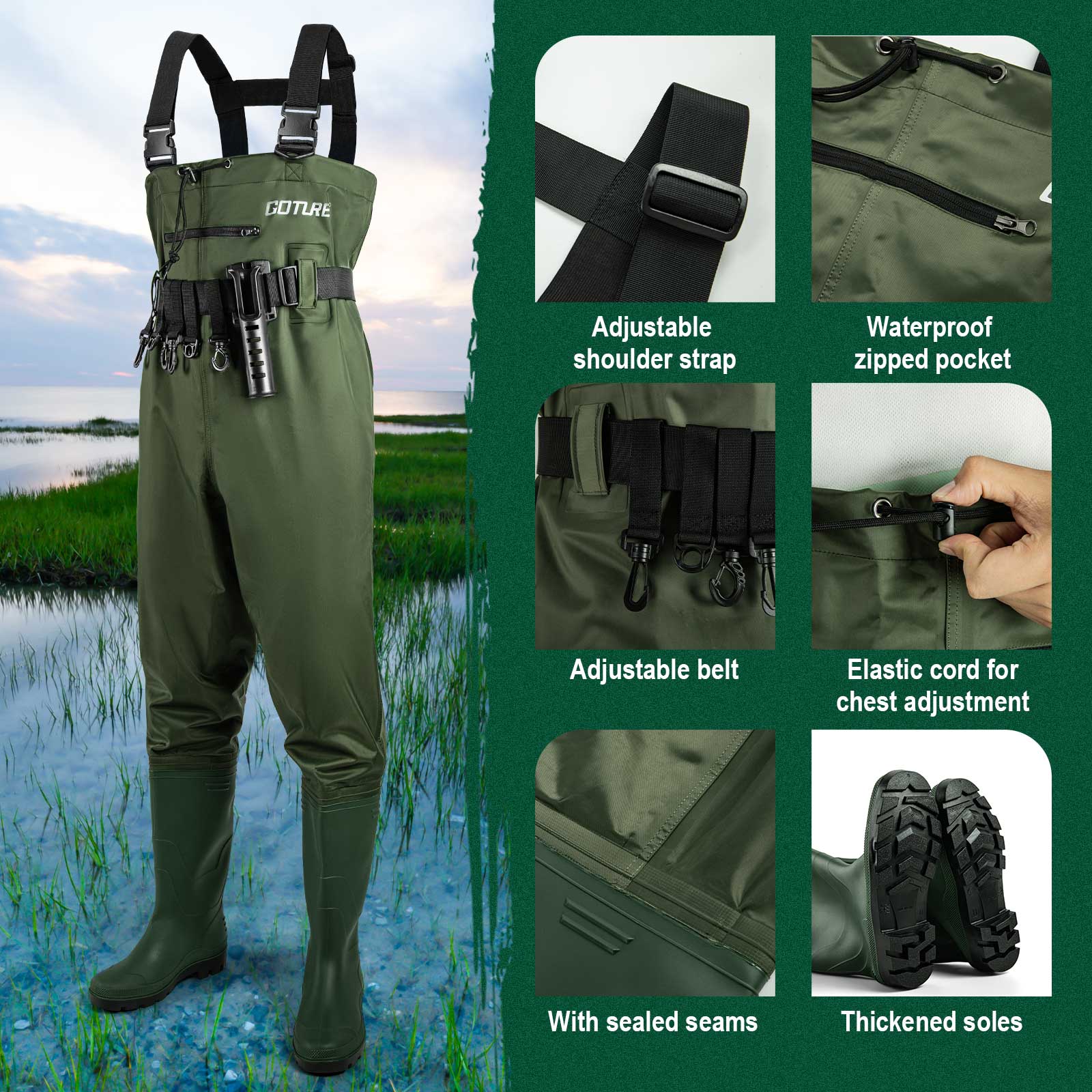 Erkekler ve Kadınlar için Gotu - Fishing Waders Breathable incelemesi ve fiyatı